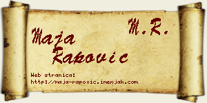 Maja Rapović vizit kartica